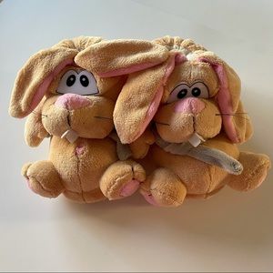 Bunny Plush Novelty 3D Slipper Boots Brown Size 5/6/7